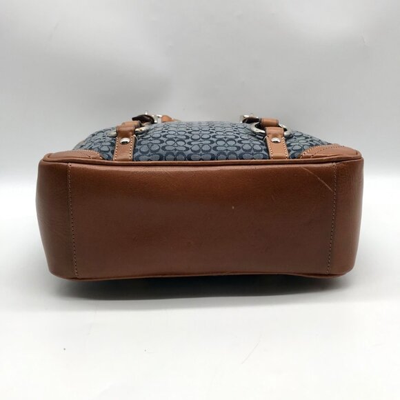 Coach Blue and Tan Canvas Signature Gallery Monogram Tote Bag F11526 - Picture 4 of 11